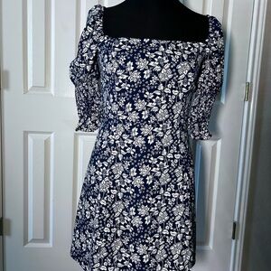 Mi’ami black and white Floral Square-Neck Women’s Dress